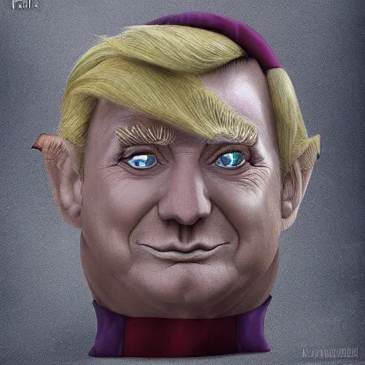 Prompt: a fantasy elf that looks like donald trump, fan art