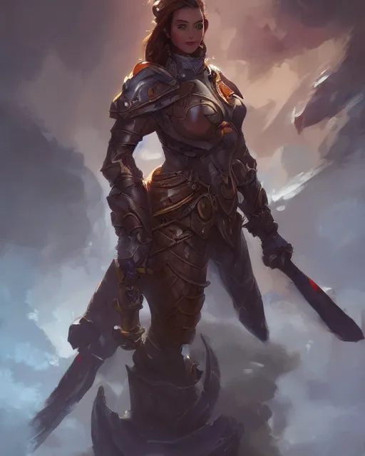 Image similar to a beautiful female paladin by Stanley Artgerm Lau, WLOP, Rossdraws, frank frazetta, Andrei Riabovitchev, Marc Simonetti, tranding on artstation