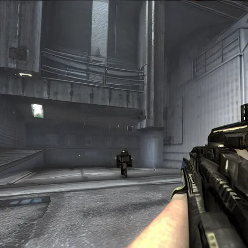 Image similar to Metrocop from Half-Life 2, armed with a USP pistol