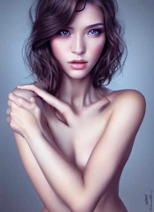 Prompt: a gorgeous female photo, professionally retouched, soft lighting, realistic, smooth face, full body shot, torso, dress, perfect eyes, wide angle, sharp focus on eyes, 8 k high definition, insanely detailed, intricate, elegant, art by artgerm, snowy winter