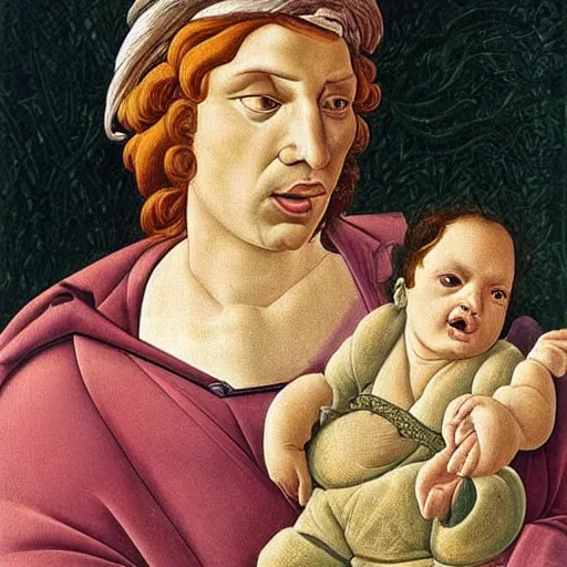 Image similar to extremely angry doctors yelling at babies for eating his corn and incredible realism closeup portrait by botticelli hd