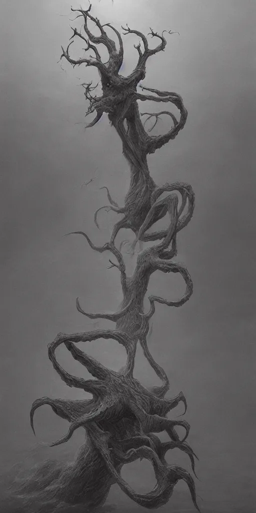 Image similar to zdzisław beksinski eldritch creature 4 k