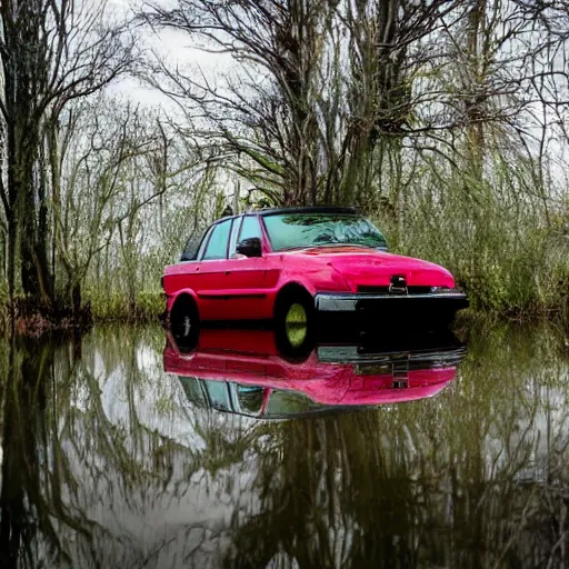 Image similar to a car in a swamp