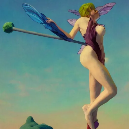 Image similar to fairie poledancer, cinematic lighting, soft bokeh, fantasy, modern, colourful, highly detailed, digital painting, artstation, deviantart, concept art, sharp focus, illustration, by Edward Hopper and Rene Magritte and Alphonse Mucha