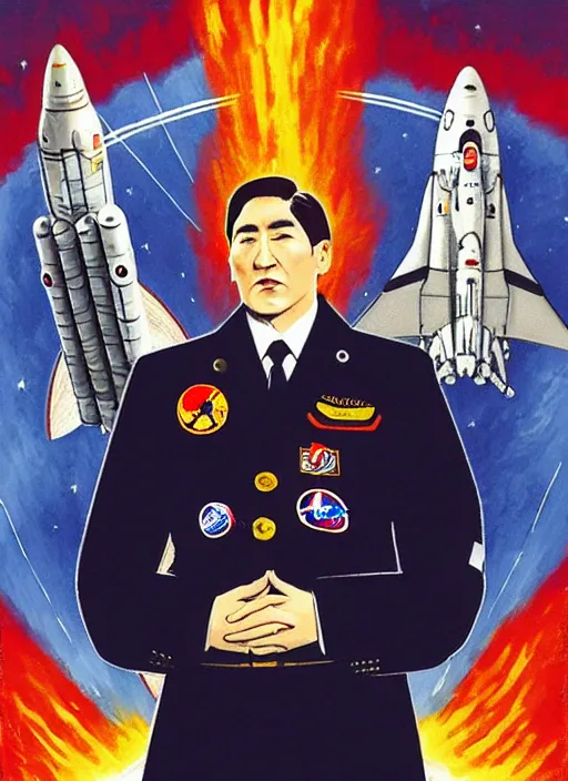 Image similar to supreme leader in space worshiped by merchantman