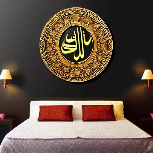 Image similar to gorgeous ornated bronze realistic detailed kaaba wall decoration with filigree, islamic calligraphy