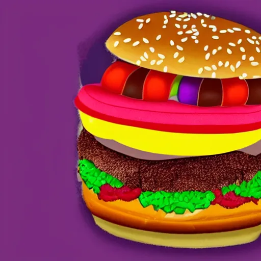 Image similar to a candy burger.