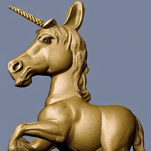 Image similar to a picture showing a reconstruction of what the magdeburg unicorn looked like,