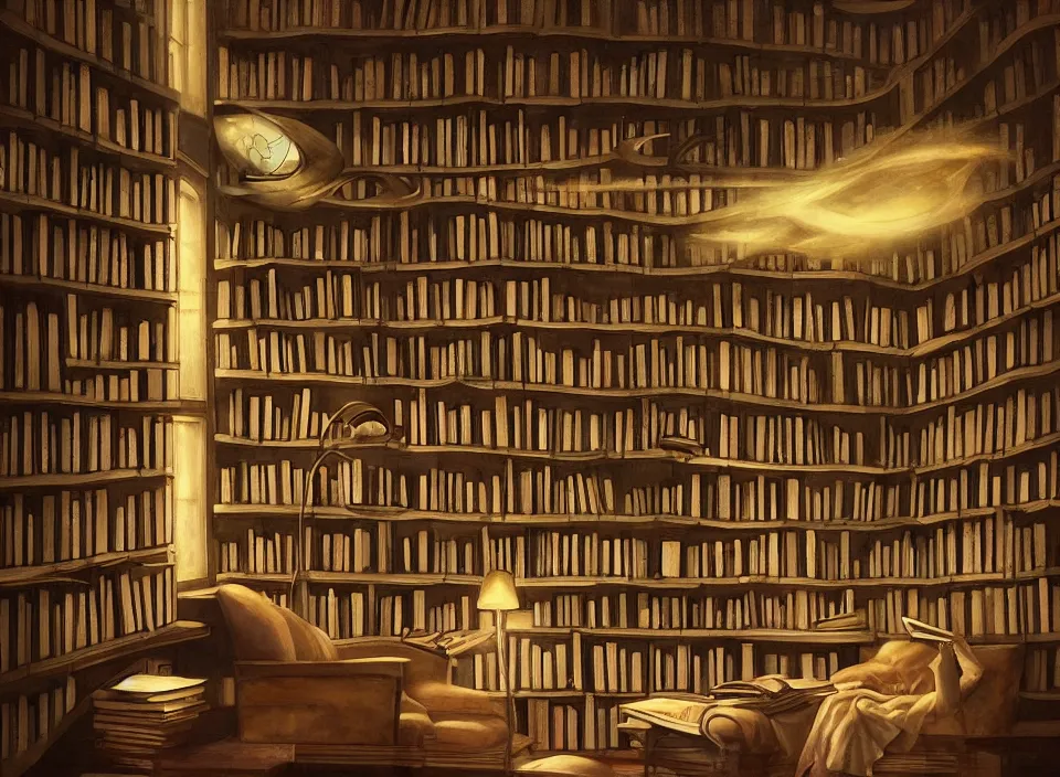 a beautiful cozy library, sci - fi setting, clean | Stable Diffusion |  OpenArt
