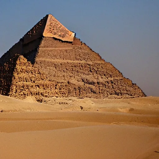 Prompt: the pyramids in the desert