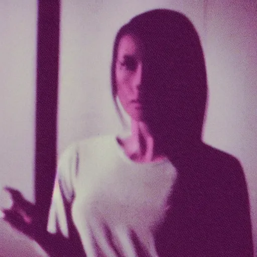 Prompt: Samara Morgan in the backrooms. Liminal. VHS found footage. Shaky, grainy.