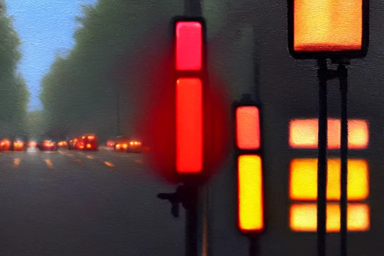 Prompt: ( ( a beautiful 8 k photorealistic masterpiece oil painting ) ( of ( traffic lights guiding people's behaviour ) ) ( hyperrealism ) ( 1 6 k ) ( trending on artstation )