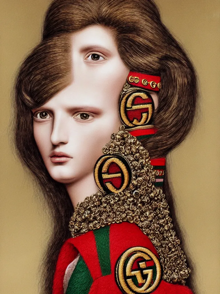 Image similar to gucci portrait, very beautiful, highly detailed, intricate, photography