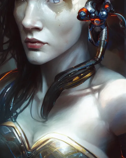 Prompt: Full shot of a wonder woman squid monster astronaut defined facial features, intricate abstract. cyberpunk, symmetrical facial features. By Ruan Jia and Artgerm and Range Murata and WLOP and Ross Tran and William-Adolphe Bouguereau and Beeple. Key Art. Fantasy Illustration. award winning, Artstation, intricate details, realistic, Hyperdetailed, 8k resolution.