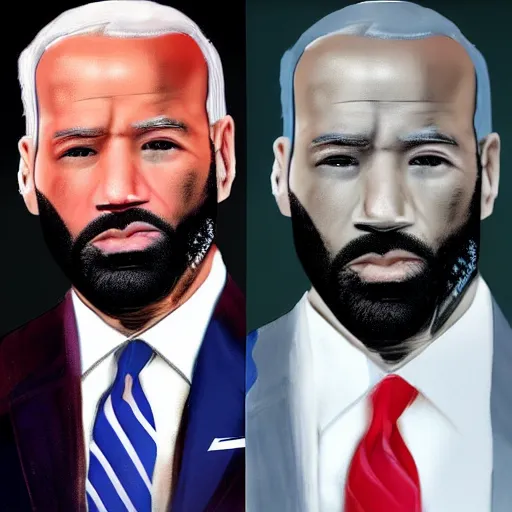 Prompt: extreme, uhdr, photorealistic, joe biden meet joe budden, fine details, highly detailed