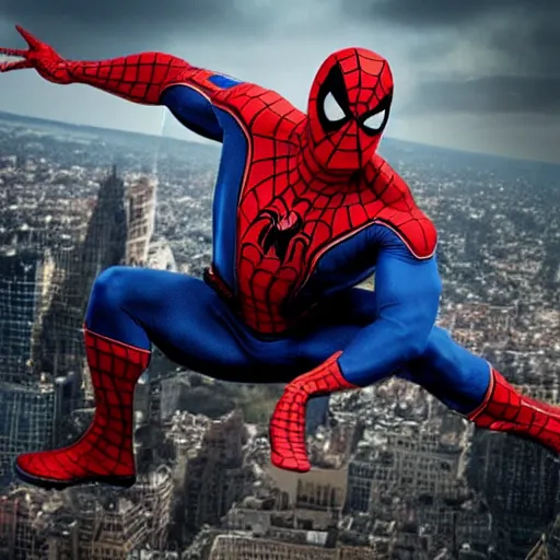 Image similar to dwayne johnson as spiderman