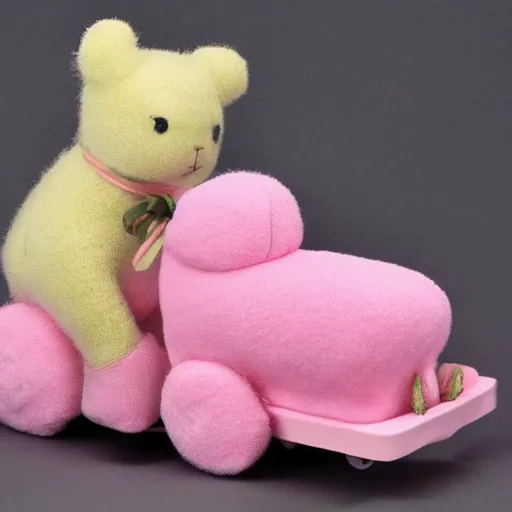 Image similar to a very soft persian pink plush john deere with pluche