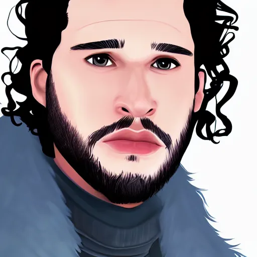 Image similar to Portrait of Jon Snow in Pixar's style