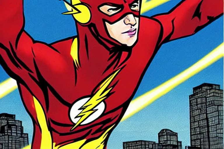 Image similar to the flash, delivering packages for amazon, art in the style of alex ross