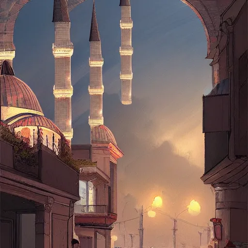 Image similar to a scene from istanbul, concept art by guillermo martinez, artstation,