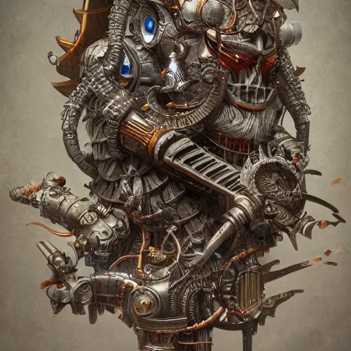 Prompt: machine god rebuilding itself, fantasy, d & d, intricate, detailed, whimsical, detailed, trending on artstation, trending on artstation, smooth