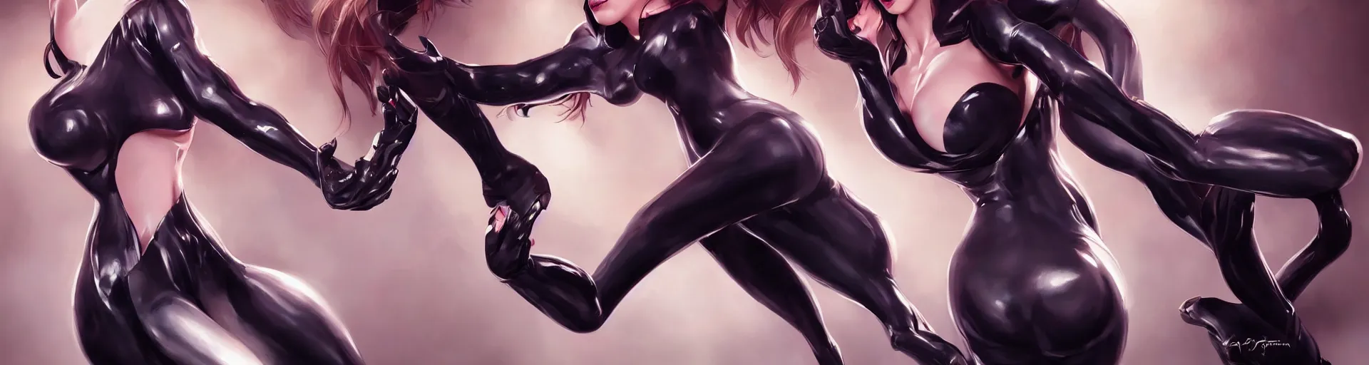 Image similar to beauty cat woman, trending on artstation, by Artgerm