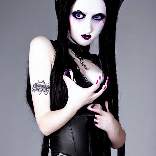 Image similar to photo of young beautiful goth girl, hyper detailed h - 1 0 2 4 w - 1 0 2 4