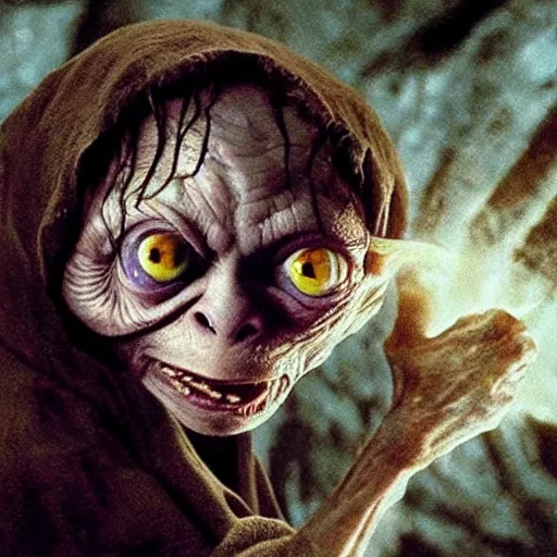 Image similar to Gollum wizard, harry potter style, magic, spells