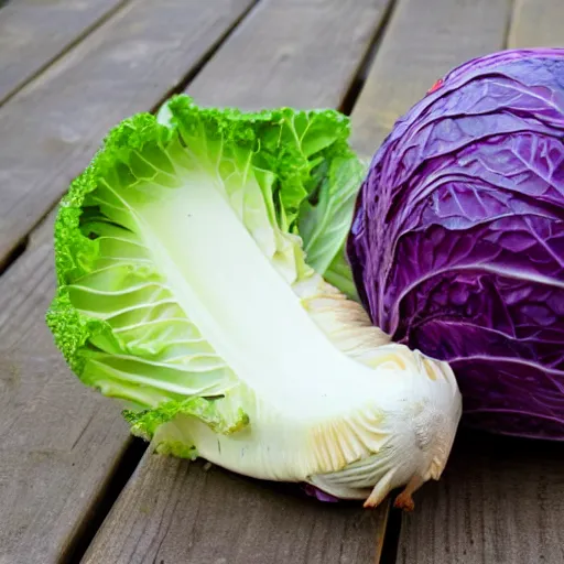 Image similar to hybrid of cabbage - duck cabbage made of cabbage