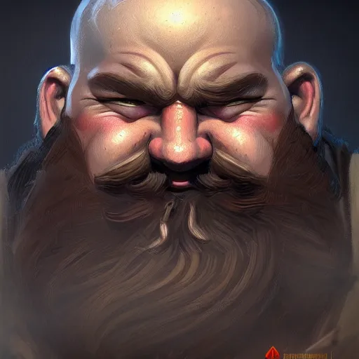 Image similar to portrait painting of a dwarven biker, sharp focus, award - winning, trending on artstation, masterpiece, highly detailed, intricate. art by merwild and ernesto irawan