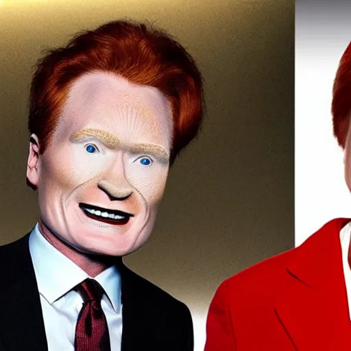 Image similar to conan o'brien wearing ronald mcdonald makeup