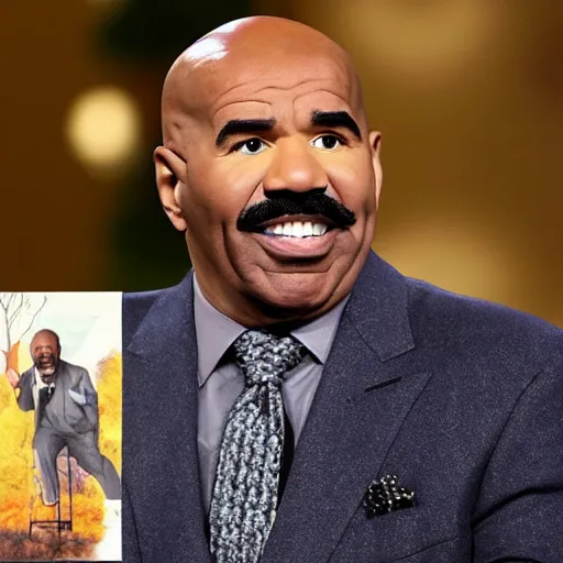 Image similar to steve harvey as bob ross