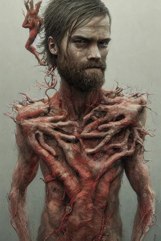 Prompt: pewdiepie is god dark fantasy, intricate, smooth, artstation, painted by Wayne Barlowe, zdislav beksinski