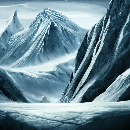 Prompt: epic masterpiece of confrontation between mountain face gods Antarctica, gift of birth, origin mythos, astounding beauty, cinematic, establishing shot, extremely high detail, photorealistic, cinematic lighting, intricate line drawings, 8k resolution