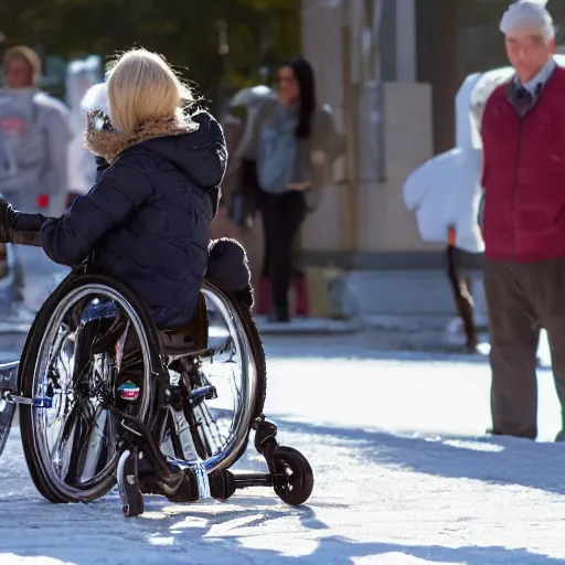 Prompt: anna frozen in wheelchair