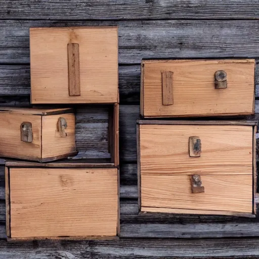 Image similar to 3 wooden boxes