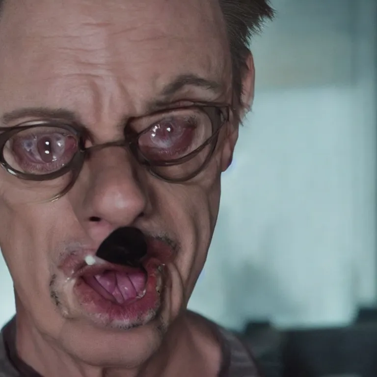 Image similar to a still of a cat as steve buscemi, highly detailed movie still, 4 k, marvel cinematic