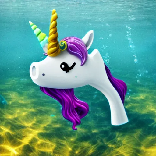 Image similar to an underwater unicorn