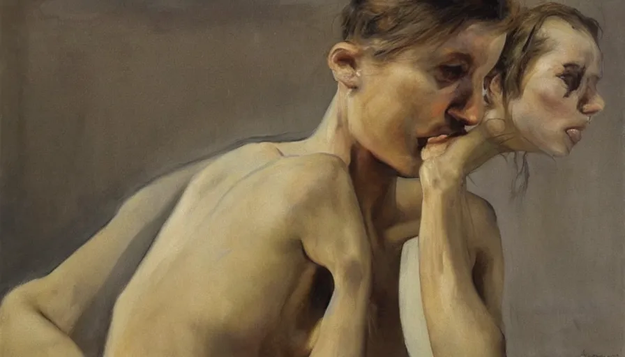 Image similar to painting by borremans, drama queen, detailed, stunning