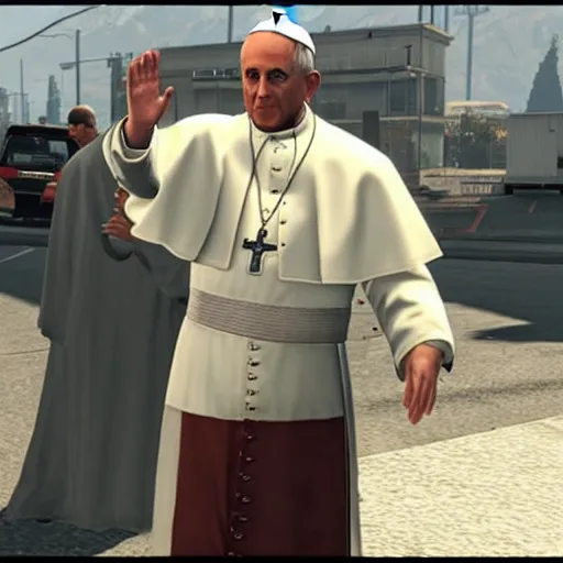 Image similar to the pope in gta 5