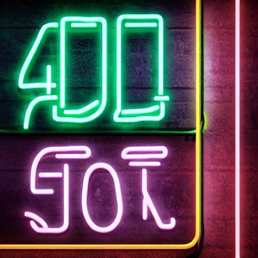 Prompt: neon sign with text'error 4 0 4'in 1 9 2 0 - 1 9 8 0 style
