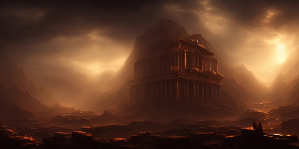 Prompt: epic cinematic background for a movie about ancient gold, dynamic light, cinematic, cinematic light ,detailed, dark, ancient, moody, dramatic atmosphere, artstation, beautiful, intricate details, interesting shot, digital painting,