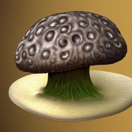 Image similar to a mushroom smiling, photorealistic