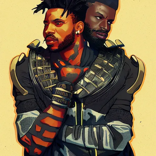 Prompt: a matte painting of killmonger, drip, stylish, sleek, by sachin teng