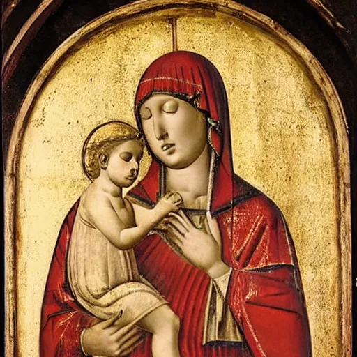 Prompt: crevole madonna by duccio