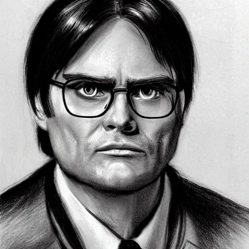 Image similar to police sketch of dwight k. schrute