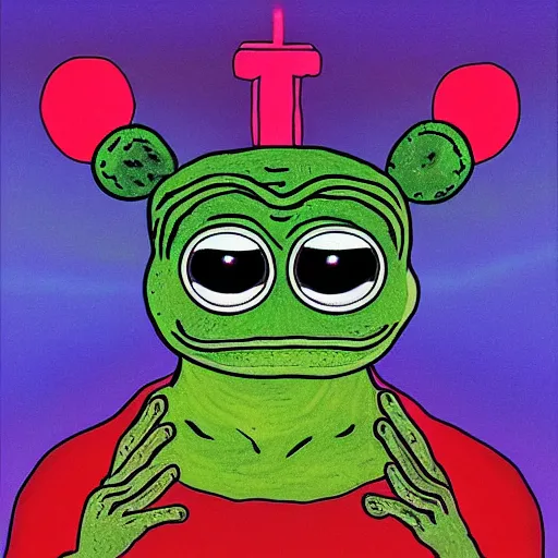 a portrait of an alien pepe the frog meditating and | Stable Diffusion ...