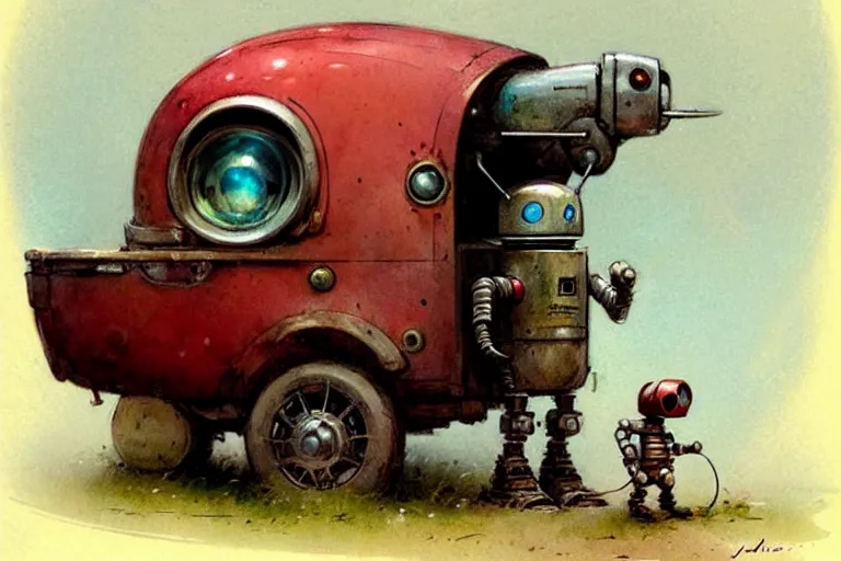 Image similar to adventurer ( ( ( ( ( 1 9 5 0 s retro future robot android mouse wagon store. muted colors. ) ) ) ) ) by jean baptiste monge!!!!!!!!!!!!!!!!!!!!!!!!! chrome red