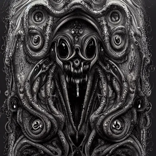 Prompt: portrait of a lovecraftian eldritch horror, centered, h. r. giger, highly detailed, high definition, 8 k, trending on artstation w 1 0 8 0 h 1 9 2 0