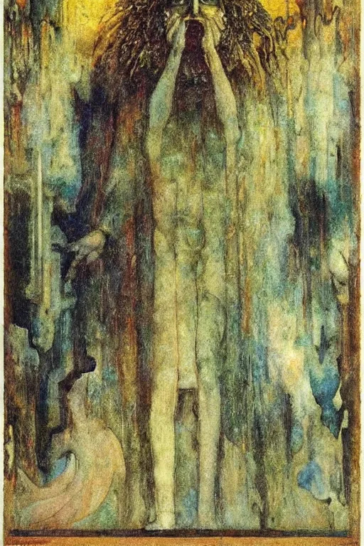 Image similar to strange deity, mikalojus konstantinas ciurlionis